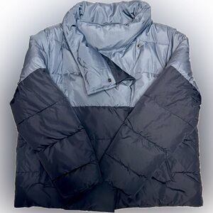 Summersalt Two-Tone Puffer Jacket - Blue and Black | Sz L